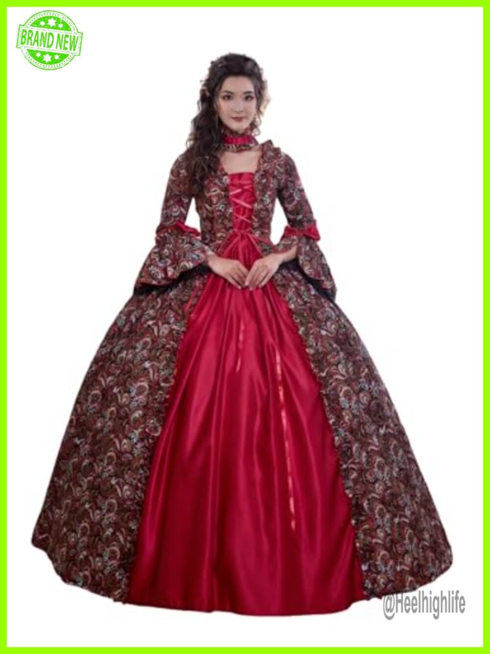 Victorian Rococo Ball Gown Lace Square Neck Cosplay Costume